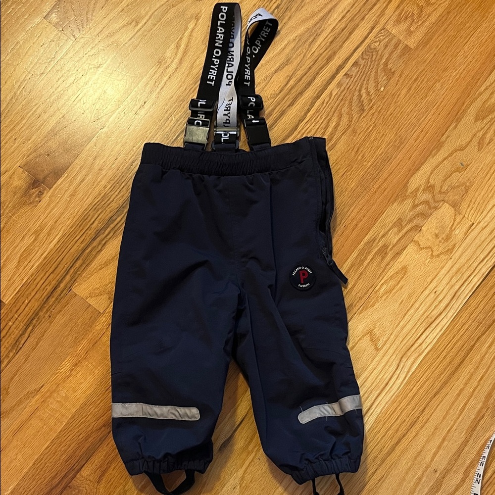 Polarn O. Pyret eco suspender rain pants 9-12 months